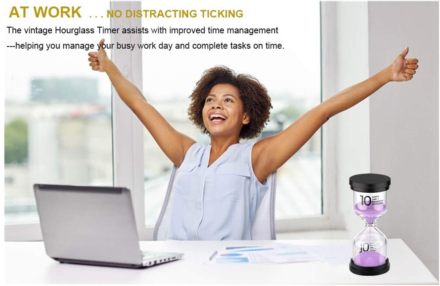 Suliao Hourglass Sand Timer 10 Minute: Plastic Sand Clock, Purple Sand Watch 10 Min, Large Reloj De Arena 10 Minutos, Colorful H